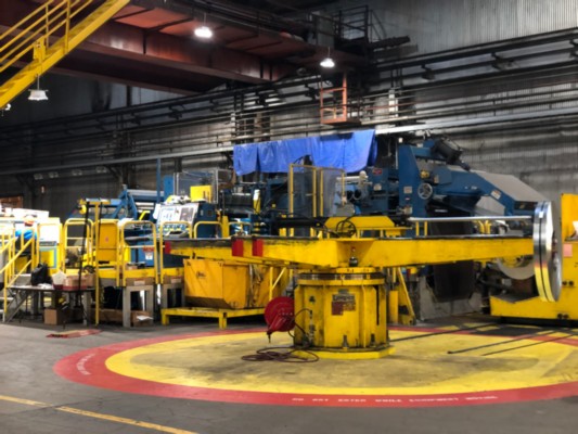 60 X .187 X 40,000# BRANER TURRET SLITTING LINE w/ 72 X 10K STAMCO PACKAGING