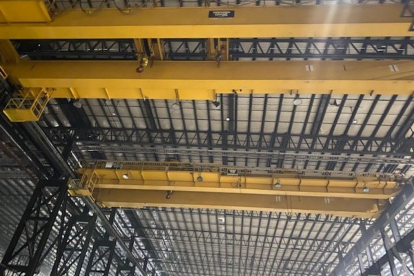 45/15 TON VIRGINIA TOP RUNNING DOUBLE GIRDER OVERHEAD BRIDGE CRANE