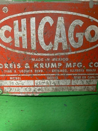 CHICAGO DREIS & KRUMP #135 MECHANICAL PRESS BRAKE