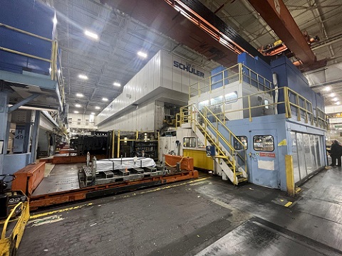 2500 & (4) 1250 TON SCHULER MDL HZPUI HYDRAULIC TANDEM PRESS LINE