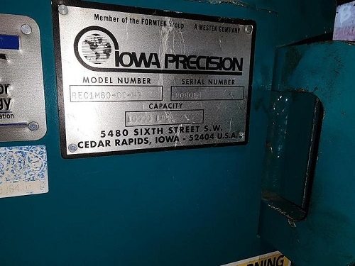60 X 10,000 LBS. IOWA PRECISION RECOILER & COIL CAR