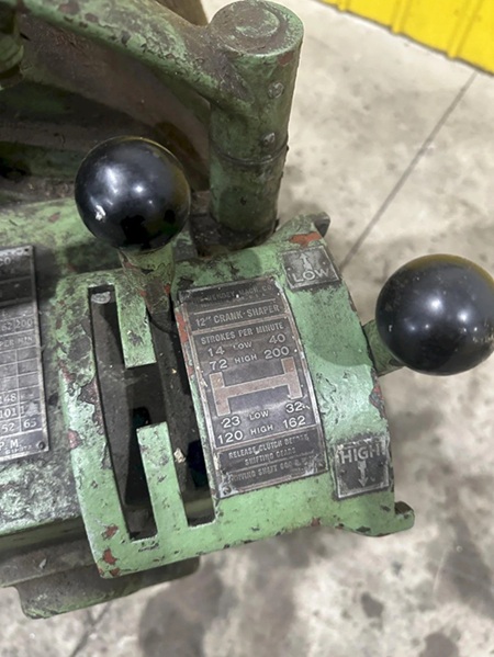 12 HENDEY HORIZONTAL CRANK SHAPER