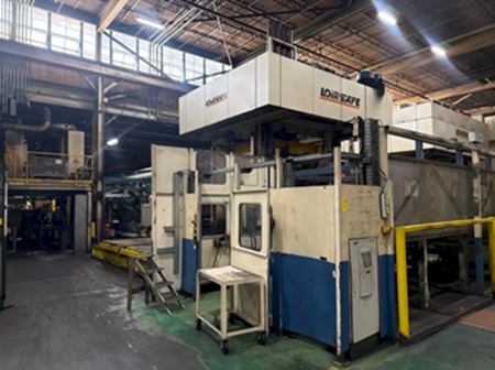 630 TON LOIRE SAFE HOT STAMPING HYDRAULIC PRESS LINE W/ ROLLER HEARTH FURNACE