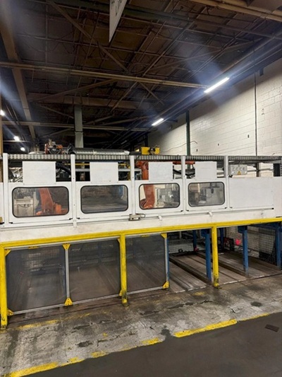 630 TON LOIRE SAFE HOT STAMPING HYDRAULIC PRESS LINE W/ ROLLER HEARTH FURNACE
