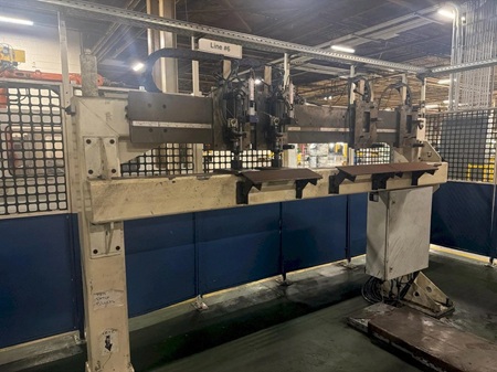 1000 TON LOIRE SAFE HOT STAMPING HYDRAULIC PRESS LINE W/ ROLLER HEARTH FURNACE